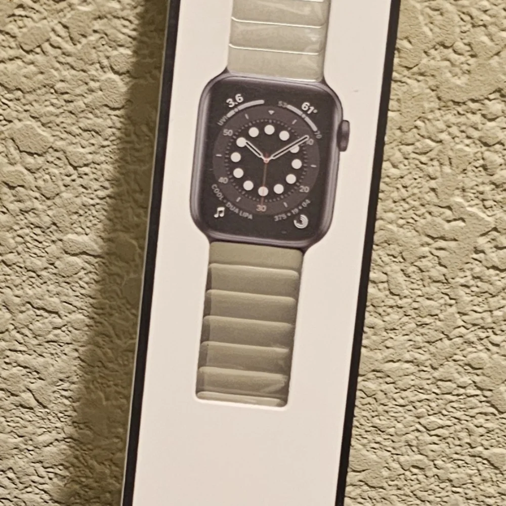 Silver Apple Watch SE 2nd Band 44mm, Stainless Steel Metal Link